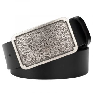 Ceinture Western Femme en Cuir Noir