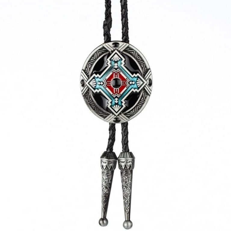 WIRZUL Bolo Tie Western Krawatte - 2 Stück Cowboy Anhänger Set Für Herren & Damen