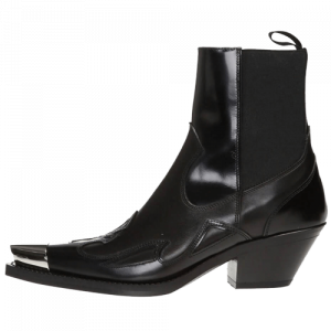 Bottines Style Cowboy Noires