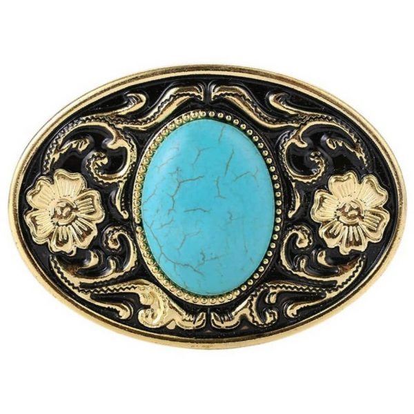 Boucle de Ceinture Western Femme Turquoise